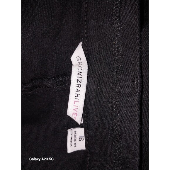 Isaac Mizrahi Live Boot Cut Fly Front Pants 16 Black Stretch Slacks - Picture 5 of 6